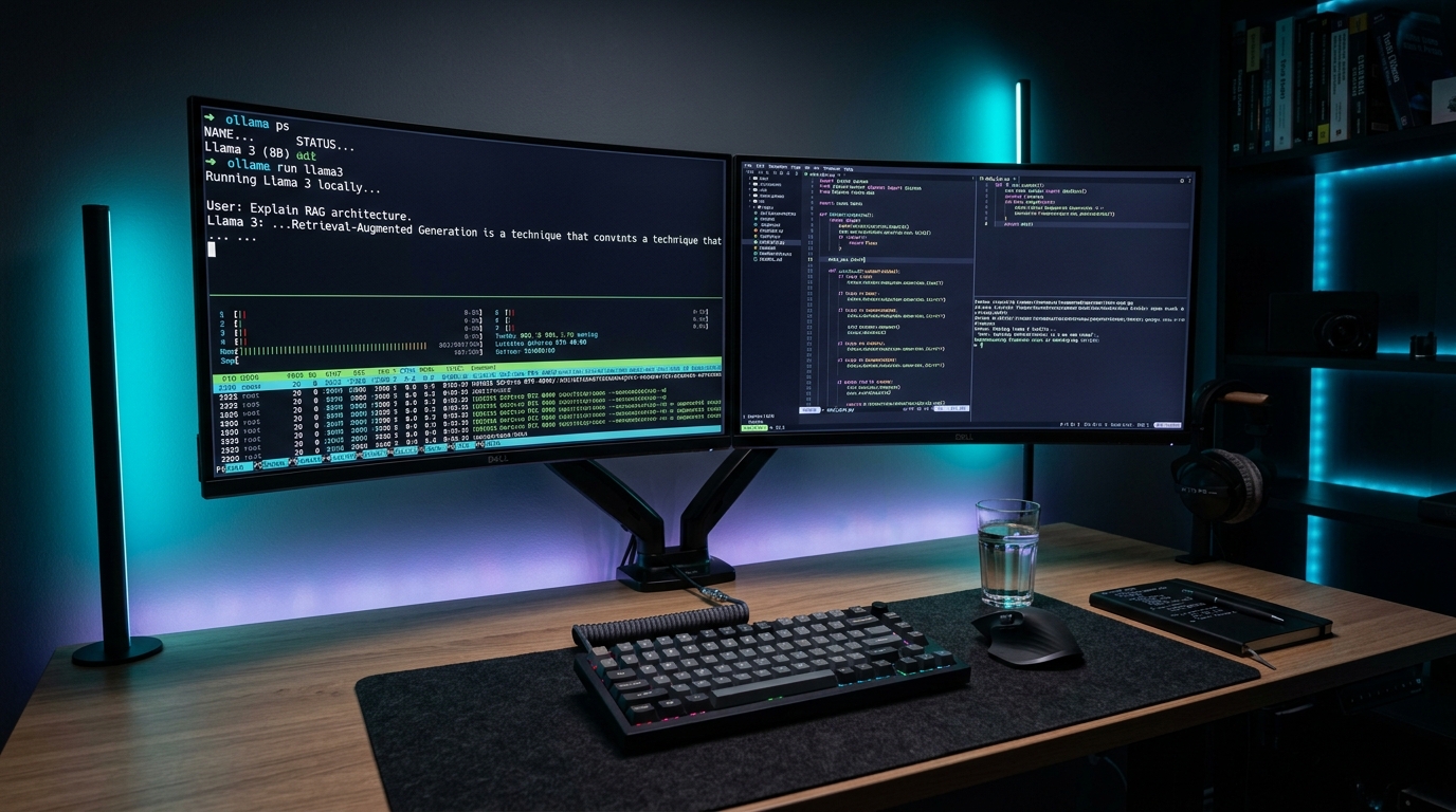 Developer workstation running local open source LLMs with Ollama and LM Studio